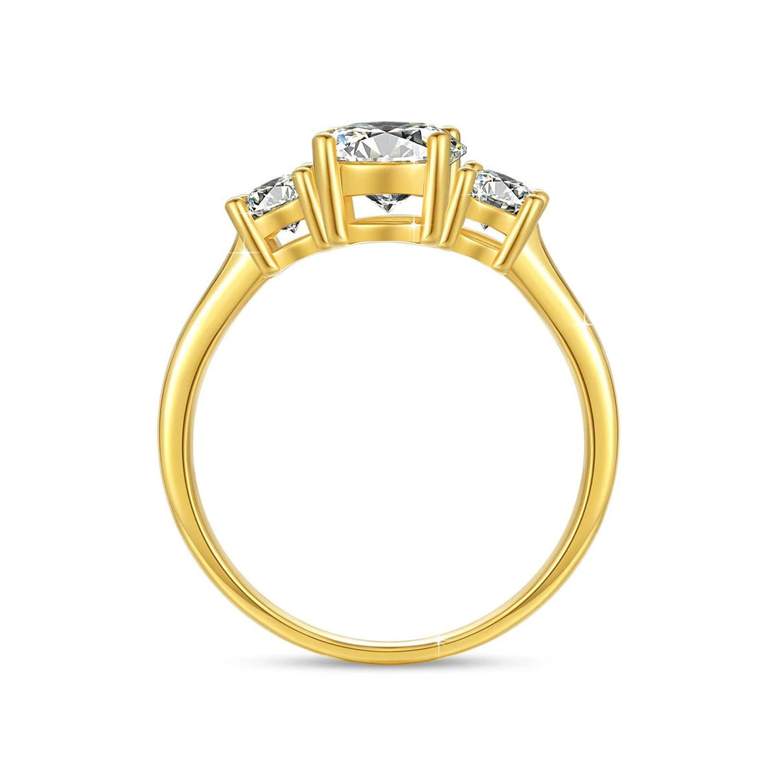 Total 2CT VVS1 Moissanite Ring AU750 Real 18K Gold Rings for Women Wedding Anniversary Classic Engagement Gift High Jewelry - Luxory Prime